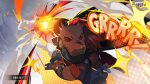  armor black_armor black_pants black_sclera cape clenched_hand clenched_hands colored_sclera game_cg head_spikes highres horns incoming_attack incoming_punch lizard_tail lizardman looking_at_viewer motion_blur motion_lines onozuka_komachi pants punching rak_wraithraiser red_cape red_eyes red_shirt reptile_boy scales shirt star_(symbol) tail teeth tower_of_god tower_of_god:_great_journey uoongpig 