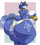 2025 accessory anthro areola areola_slip back_boob bandeau big_breasts big_butt blue_body blue_eyes blue_fur blue_hair bottom_heavy bottomwear breast_squish breasts butt canid canine choker circlet clothed clothing curvy_figure dipstick_tail female fox fur hair hair_accessory hairband hi_res huge_breasts huge_butt huge_hips huge_thighs hyper hyper_breasts hyper_butt hyper_hips hyper_thighs jewelry krystal_(star_fox) loincloth mammal markings necklace nintendo rear_view shoulder_guards solo spiralingstaircase squish star_fox tail tail_markings thick_thighs tight_clothing topwear tribal tribal_markings white_body white_fur wide_hips