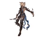  animal_ears armor armored_boots beard belt blonde_hair blue_eyes boots chain dagger dark_skin dark_skinned_male earrings erune facial_hair full_body granblue_fantasy hairband jewelry lowain_(granblue_fantasy) male_focus minaba_hideo necklace official_art solo teeth transparent_background weapon 