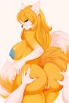 absurd_res akatosh anthro anus areola bedroom_eyes big_breasts big_butt blue_areola blue_eyes blue_nipples blue_vulva breasts butt canid canine female fox fukksitacin fur hair hi_res huge_breasts huge_butt long_hair mammal narrowed_eyes nipples nude seductive simple_background smile solo spread_butt spreading white_body white_fur yellow_anus yellow_body yellow_fur