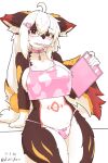 2024 2:3 :3 absurd_res accessory ahoge anthro areola areola_slip arm_markings belly belly_markings big_breasts big_tail biped black_nose blush blush_lines bow_(feature) bow_panties bow_underwear breasts brown_body brown_ears brown_eyes brown_fur brown_tail camel_toe canid canine chest_tuft cjk_character claws clipboard clothed clothing collar collar_tag colored countershade_face countershade_fur countershade_legs countershade_tail countershade_torso countershading crop_top curvy_figure digital_media_(artwork) dipstick_ears dipstick_tail ear_markings eyelashes eyewear female female_anthro finger_claws fluffy fluffy_tail front_view fur glasses gloves_(marking) hair hair_accessory hairclip hi_res holding_clipboard holding_object humanoid_hands inner_ear_fluff kemono leg_markings long_hair looking_at_viewer mammal markings midriff monotone_hair mouth_hold multicolored_body multicolored_ears multicolored_fur multicolored_tail navel panties pen pen_in_mouth pink_areola pink_body pink_bow pink_clothing pink_collar pink_crop_top pink_fur pink_markings pink_panties pink_shirt pink_topwear pink_underwear portrait pupils red_body red_ear_tips red_ears red_fur red_tail red_tail_tip shaded shiokisylvia shirt simple_background simple_shading skimpy snaggle_tooth solo standing tail tail_markings three-quarter_portrait topwear tuft underwear white_background white_body white_claws white_countershading white_fur white_hair white_inner_ear white_inner_ear_fluff white_tail wide_hips yellow_body yellow_ears yellow_fur yellow_markings yellow_tail