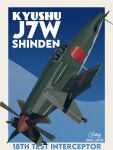 absurdres aircraft airplane artist_name blue_background border english_text flying highres j7w_shinden military military_vehicle no_humans original propeller propeller_fighter roundel spiny_(spiny_lobster) twitter_username vehicle_focus vehicle_name white_border 