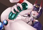  absurdres anal anal_beads anal_object_insertion fate/grand_order fate_(series) highres horns masturbation nipple_piercing object_insertion piercing shuten_douji_(fate/grand_order) wantsupanchi!! 