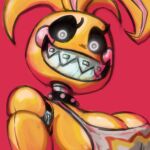 1:1 2025 animatronic anthro avian bav big_breasts bird black_collar black_sclera braces breasts chicken cleavage clothed clothed_anthro clothed_female clothing collar crop_top digital_media_(artwork) female female_anthro five_nights_at_freddy&#039;s five_nights_at_freddy&#039;s_2 galliform gallus_(genus) glistening glistening_arms glistening_body glistening_breasts glowing glowing_eyes grey_neck heart_pupils hi_res looking_at_viewer looking_down looking_down_at_viewer lovetaste_chica machine phasianid pink_cheeks print_clothing print_crop_top print_shirt print_topwear pupils red_background robot robot_anthro scottgames shaded sharp_teeth shirt simple_background smile solo teeth topwear toy_chica_(fnaf) white_clothing white_crop_top white_pupils white_topwear yellow_body yellow_breasts