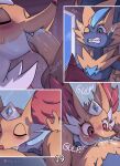 2025 agious anthro balls bathing bathroom blue_glans bodily_fluids breasts canid canine comic cum cum_in_mouth cum_inside delphox dialogue digital_drawing_(artwork) digital_media_(artwork) english_text fangs felid feline fellatio female fur generation_6_pokemon generation_7_pokemon genital_fluids genitals glans head_grab headgear hi_res humanoid_genitalia humanoid_penis legendary_pokemon male male/female mammal medium_breasts motion_lines nintendo oral penile penis pokemon pokemon_(species) pokemorph sex shaded shaded_background surprise_sex surprised teeth text tongue veyneria_(agious) wall_(structure) water white_body white_fur zeraora