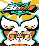 2025 anthro blue_outline blush blush_stickers bombun bombun_(kekitopu) brown_clothing brown_gloves brown_handwear buckteeth cheek_tuft clothed clothed_anthro clothed_female clothing digital_media_(artwork) eyebrows eyelashes eyewear facial_tuft female fur gloves handwear jacket kekitopu lagomorph leporid looking_at_viewer mammal narrowed_eyes open_mouth open_smile orange_clothing orange_eyewear orange_jacket orange_sunglasses orange_text orange_topwear outline pink_blush rabbit smile solo sunglasses teeth text topwear tuft wearing_sunglasses white_body white_ears white_fur white_text white_tuft yellow_inner_ear yellow_sclera