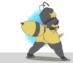  antennae anthro arthropod balls bee black_hair butt hair insect male penis solo standing stinger unknown_artist 