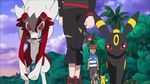  2boys animated animated_gif gladio_(pokemon) lycanroc multiple_boys pikachu pokemon pokemon_(anime) pokemon_sm pokemon_sm_(anime) rockruff satoshi_(pokemon) umbreon walking 