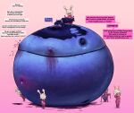 2025 abiguous_gender afro anthro belly big_belly blue_body blue_eyes blue_fur blue_hair blueberry_inflation bodily_fluids cheek_bulge close_to_bursting clothing dialogue domestic_cat ear_tuft english_text felid feline felis female fur group hair huge_belly hyper hyper_belly imminent_death imminent_explosion immobile implied_snuff inflation jumpsuit lactating lactating_juice lagomorph leporid locksnurf mammal muffled_speech nipples pink_background ponytail rabbit simple_background size_difference sound_effects speech_bubble spherical_inflation stained_clothing tan_body tan_fur text torn_clothing tuft unusual_bodily_fluids unusual_lactation wardrobe_malfunction