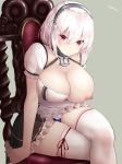  azur_lane breasts maid nipples no_bra oekakizuki pantsu sirius_(azur_lane) thighhighs 