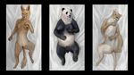  absurd_res animal_genitalia animal_pussy anthro anus bear breasts canine canine_pussy cosmiclife dakimakura_design feline feline_pussy female flat_chested fur hi_res jackal lion looking_at_viewer mammal multicolored_fur nipples nude panda pussy semi-anthro sketch solo take_your_pick two_tone_fur ursidae_pussy 
