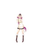  1girl azarin_(kouyoku_senki_exs-tia) blonde_hair boots breasts cleavage cleavage_cutout closed_eyes clothing_cutout facing_viewer full_body game_cg hair_intakes hairband hand_on_own_hip highres inoino knee_boots kouyoku_senki_exs-tia large_breasts large_variant_set long_hair miniskirt multicolored_hair non-web_source official_art open-chest_sweater pink_hair pleated_skirt purple_hair ribbed_sweater skirt smile solo standing sweater transparent_background turtleneck two-tone_hair variant_set very_long_hair 
