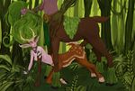  2017 all_fours ambiguous_penetration animal_genitalia animal_penis balls breasts brown_fur cenarius cervine deertaur doggystyle dryad duo equine_penis faceless_male female forest from_behind_position fur green_hair hair hair_grab hooves horn jewelry long_hair looking_back lunara_(warcraft) male male/female male_on_top mammal necklace nipples nude on_top outside penetration penis sex standing syvaron taur taur_on_taur tree 