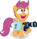  2017 absurd_res alpha_channel bag camera equine feathered_wings feathers female feral friendship_is_magic hair hi_res mammal my_little_pony orange_feathers pegasus purple_hair scootaloo_(mlp) shutterflyeqd simple_background smile solo transparent_background wings 