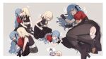  ! 2girls absurdres after_sex after_vaginal aunt_and_niece bang_dream! bang_dream!_it&#039;s_mygo!!!!! bar_censor black_boots black_gloves black_shirt blonde_hair blue_hair boots breasts censored commentary_request covering_own_mouth cum cum_in_pussy doggystyle eye_contact futa_with_female futanari gloves grey_background highres incest looking_at_another looking_at_viewer lying medium_breasts medium_hair misumi_uika multiple_girls multiple_views nipples on_side open_mouth pantyhose red_shirt sex sex_from_behind shirt simple_background sleeveless sleeveless_shirt spoilers spoken_exclamation_mark togawa_sakiko torn_clothes torn_pantyhose usamin_(megumikira) yellow_eyes 