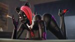 3d_(artwork) absurd_res animatronic anthro ass_up bear black_body breasts butt cigarette cigarette_smoke clothing digital_media_(artwork) fan_character female five_nights_at_freddy&#039;s fnafgamern footwear grey_body grey_lips hair hi_res high_heels holding_cigarette holding_object inside legs_up lips looking_at_viewer machine mammal necktie red_eyes red_hair robot robot_anthro scottgames shoes short_hair smile smiling_at_viewer smoke smoking smoking_cigarette solo source_filmmaker_(artwork) stiletto_heels