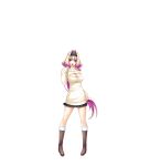  1girl azarin_(kouyoku_senki_exs-tia) blonde_hair boots breasts cleavage cleavage_cutout clothing_cutout full_body game_cg hair_intakes hairband hand_on_own_hip highres inoino knee_boots kouyoku_senki_exs-tia large_breasts large_variant_set long_hair looking_at_viewer miniskirt multicolored_hair non-web_source official_art open-chest_sweater open_mouth pink_hair pleated_skirt purple_hair red_eyes ribbed_sweater skirt solo sweater transparent_background turtleneck variant_set very_long_hair 