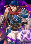  1boy armor aura blue_hair clenched_teeth dark_aura fire_emblem fire_emblem:_radiant_dawn fire_emblem_heroes gumroad_username headband holding holding_sword holding_weapon ike_(fire_emblem) ike_(zeal_unleashed)_(fire_emblem) kienbiu looking_at_viewer male_focus paid_reward_available patreon_username red_eyes red_headband short_hair solo sword teeth twitter_username weapon 