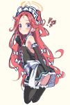  !? 1girl absurdres alternate_costume apron back_bow bare_shoulders black_dress black_gloves black_thighhighs blue_archive blue_eyes blush bow breasts closed_mouth commentary_request covering_ass covering_privates cowboy_shot cropped_legs dress elbow_gloves embarrassed enmaided forehead frilled_dress frilled_thighhighs frills from_behind furrowed_brow garter_straps gloves hair_bow halo hand_up highres kanikama_acedia long_hair maid maid_headdress messy_hair one_side_up orange_halo parted_bangs red_hair short_dress simple_background sketch sleeveless sleeveless_dress small_breasts solo surprised sweatdrop tearing_up thighhighs thighs very_long_hair waist_apron wavy_mouth white_apron white_bow yellow_background yuzu_(blue_archive) zettai_ryouiki 