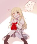  !? 1girl apron black_skirt black_vest blonde_hair blush bound bound_wrists bow braid commentary_request frilled_skirt frills hair_bow kirisame_marisa long_hair no_headwear open_mouth puffy_short_sleeves puffy_sleeves short_sleeves side_braid single_braid skirt smile solo spoken_interrobang sweatdrop touhou very_long_hair vest waist_apron white_bow yellow_eyes yomogi_9392 