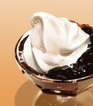  commentary_request derivative_work food glass ice_cream jelly monkeeey no_humans realistic soft_serve sundae 