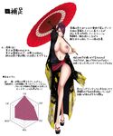  1girl areolae baru_(val-val) breasts cleavage full_body hair_over_one_eye highres huge_breasts japanese_clothes kimono long_legs looking_at_viewer mole mole_on_breast nail_polish nipple original peliazulyp purple_eyes purple_hair simple_background solo umbrella 