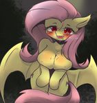  anthro bat_pony big_breasts blush breasts drooling featureless_breasts female flutterbat_(mlp) fluttershy_(mlp) friendship_is_magic looking_at_viewer my_little_pony nude saliva solo standing yajima 