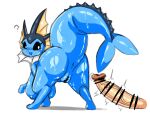 2024 big_breasts black_eyes blue_body bodily_fluids breasts butt censor_bar censored censored_genitalia censored_penis censored_vulva duo eeveelution eyelashes female feral generation_1_pokemon genital_fluids genitals glans hi_res human humanoid_genitalia humanoid_penis looking_back male male/female mammal motion_lines nintendo open_mouth open_smile osakana2gou penis pokemon pokemon_(species) precum pupils quadruped question_mark simple_background smile standing tail vaporeon vein veiny_penis vulva wet white_background white_pupils