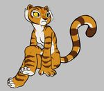  anthro breasts featureless_breasts feline female fur kung_fu_panda mammal master_tigress nude simple_background siroc solo striped_tail stripes tiger 