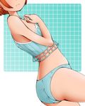  ass blue_panties brown_hair dr_rex head_out_of_frame id-0 mikuri_maya panties short_hair solo standing tank_top underwear 