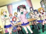  6+girls anime_coloring asymmetrical_bangs ayase_eli black_hair black_shoes black_socks blonde_hair bloom blue_bow blue_bowtie blue_eyes blue_hair blue_skirt blunt_bangs blush book bookshelf bow bowtie breasts brown_hair brown_sweater_vest cardigan ceiling ceiling_light chair clenched_hands closed_mouth clubroom collared_shirt curtains day diagonal-striped_bow diagonal-striped_bowtie diagonal-striped_clothes dress_shirt dutch_angle elbow_rest feet_out_of_frame folding_chair full_body furrowed_brow green_bow green_bowtie green_eyes hair_between_eyes hair_bow hair_ornament hair_scrunchie hand_on_own_cheek hand_on_own_chin hand_on_own_face hand_on_own_hip hand_up hands_on_own_cheeks hands_on_own_face hands_up head_rest head_tilt highres hoshizora_rin indoors jitome kneehighs koizumi_hanayo kosaka_honoka large_breasts loafers long_hair long_sleeves looking_at_another looking_at_viewer love_live! love_live!_school_idol_festival_all_stars love_live!_school_idol_project low_twintails medium_hair minami_kotori miniskirt monitor multiple_girls multiple_monitors nishikino_maki official_art on_chair one_side_up open_mouth orange_hair otonokizaka_school_uniform outstretched_arm own_hands_together pink_cardigan pink_nails pink_scrunchie plaid_clothes plaid_skirt pleated_skirt pointing pointing_at_viewer pointing_forward pointing_up ponytail purple_eyes purple_hair raised_inner_eyebrows red_bow red_bowtie red_eyes red_hair school_uniform scrunchie shirt shoes short_hair short_sleeves sitting skirt smile smug socks sonoda_umi standing striped_bow striped_bowtie striped_clothes summer_uniform sunlight surprised sweat sweatdrop sweater_vest table tareme teeth thighhighs tile_ceiling tiles tojo_nozomi twintails upper_teeth_only v-shaped_eyebrows white_scrunchie white_shirt white_thighhighs window yazawa_nico yellow_bow yellow_eyes 