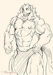  abs artist_signature biceps black_and_white bulge canine clothing erect_nipples fur hatake huge_muscles hyper hyper_penis male mammal monochrome muscular nipples pecs penis quads sketch snout solo speedo swimsuit triceps underwear vein veiny_muscles 