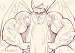  abs biceps clothing digimon erect_nipples exveemon hatake horn huge_muscles liquid looking_at_viewer male monochrome muscular nipples pecs quads scalie shirt singature sketch solo sweat tank_top triceps vein veiny_muscles wings 
