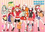  bad_id bad_pixiv_id bag bandana banned_artist baseball_cap beanie bike_shorts blue_(pokemon) blue_eyes brown_hair cabbie_hat charmander chikorita copyright_name crystal_(pokemon) denim denim_shorts everyone gen_1_pokemon gen_2_pokemon gen_3_pokemon gen_4_pokemon gen_5_pokemon green_eyes green_hair grin haruka_(pokemon) hat hikari_(pokemon) kotone_(pokemon) long_hair multiple_girls open_mouth piplup pokegear pokemon pokemon_(creature) pokemon_(game) pokemon_bw pokemon_dppt pokemon_frlg pokemon_gsc pokemon_hgss pokemon_rse ponytail porkpie_hat red_eyes red_scarf scarf shorts skirt smile tepig tetsubuta thighhighs torchic totodile touko_(pokemon) vest vs_seeker 