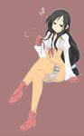  bad_id bad_pixiv_id black_hair bodysuit brown_eyes final_fantasy final_fantasy_ix garnet_til_alexandros_xvii gloves highres long_hair low-tied_long_hair migihidari_morimori orange_bodysuit simple_background solo 