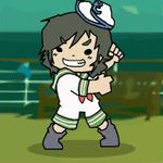  animated animated_gif banned_artist black_hair chibi dancing grin hat littleshrimp lowres murasa_minamitsu sailor sailor_collar sailor_hat short_hair smile solo touhou 