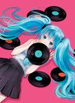  aqua_eyes aqua_hair bad_id bad_pixiv_id billies_(christina_oh) hatsune_miku long_hair necktie record skirt solo twintails vocaloid 