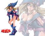  artist_request blonde_hair blue_eyes blue_footwear boots breasts cleavage copyright_name dark_magician_girl duel_monster large_breasts legs pentacle solo wand yuu-gi-ou yuu-gi-ou_duel_monsters zoom_layer 
