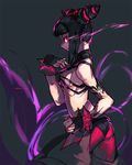 bad_id bad_pixiv_id bare_shoulders black_hair breasts drill_hair dudou empew fingerless_gloves from_side gloves glowing glowing_eye halter_top halterneck han_juri light_trail medium_breasts nail_polish pink_nails profile sideboob solo spikes street_fighter street_fighter_iv_(series) tattoo twin_drills 