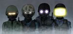  counter-strike gas_mask glowing glowing_eyes helmet highres hiroei-pulps military military_uniform multiple_boys uniform 