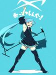  aqua_eyes aqua_hair bad_id bad_pixiv_id boots detached_sleeves hatsune_miku headset legs long_hair microphone microphone_stand solo thigh_boots thighhighs twintails uichi very_long_hair vocaloid 