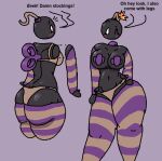 2024 6saw789 aliasing anthro arm_warmers armwear big_breasts big_butt blush blush_lines bob-omb bomb_head bomb_humanoid bra breasts butt clothing curvy_figure digital_drawing_(artwork) digital_media_(artwork) english_text female floating_head glyceri_(6saw789) hourglass_figure huge_butt legwear looking_at_viewer mario_bros midriff model_sheet navel nintendo nipple_tape one_eye_closed overweight overweight_female panties pasties pattern_arm_warmers pattern_armwear pattern_clothing pattern_legwear pattern_thigh_highs solo striped_arm_warmers striped_armwear striped_clothing striped_legwear striped_thigh_highs stripes talking_to_viewer tape text thick_thighs thigh_highs underwear wide_hips wink winking_at_viewer