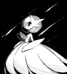  ayaka_488 black_background bob_cut commentary dress elbow_gloves from_side gardevoir gloves looking_at_viewer mega_gardevoir mega_pokemon pokemon pokemon_(creature) simple_background smile strapless strapless_dress symbol-only_commentary white_gloves 