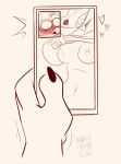 2025 american_opossum anthro blush breasts cellphone claws clothed clothing clothing_lift digital_drawing_(artwork) digital_media_(artwork) duo electronics female female_focus finger_claws flashing flashing_breasts hi_res holding_object holding_phone male mammal marsupial meme navel nipples no_nut_november no_nut_sabotage paige_(starthewerewolf) phone procyonid raccoon randy_(starthewerewolf) screen shirt shirt_lift sketch smartphone solo_focus starthewerewolf teeth topwear virginia_opossum wide_eyed