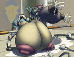  2017 absurd_res anthro areola big_breasts breasts clock-face cornchip21 duo erect_nipples female hi_res huge_breasts hyper hyper_breasts lactating lucario milk nintendo nipples pok&eacute;mon video_games weavile 