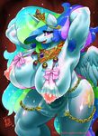  anthro big_breasts breasts clothed clothing equine female friendship_is_magic horn kuro-gane mammal my_little_pony nipples princess_celestia_(mlp) skimpy solo winged_unicorn wings 