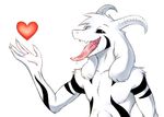  &lt;3 2017 asriel_dreemurr black_sclera boss_monster caprine fur goat god_of_hyperdeath horn lewdtale long_ears long_tongue male mammal markings out saliva tongue undertale video_games white_fur 