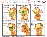  applejack_(mlp) blonde_hair dialogue earth_pony equine female feral friendship_is_magic green_eyes hair hat horse love mammal my_little_pony pony psalmie_(artist) shy solo text waifu waifu_chart 