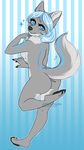  anthro breasts butt canine female fur hair honesty_(artist) looking_at_viewer mammal smile solo 