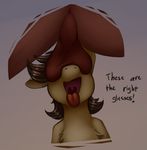  2017 balls balls_on_face chest_tuft dialogue duo english_text equine fan_character friendship_is_magic hi_res horse humor male male/male mammal marsminer my_little_pony nude open_mouth open_smile pone_keith pony simple_background smile text these_aren&#039;t_my_glasses tongue tongue_out tuft uvula 